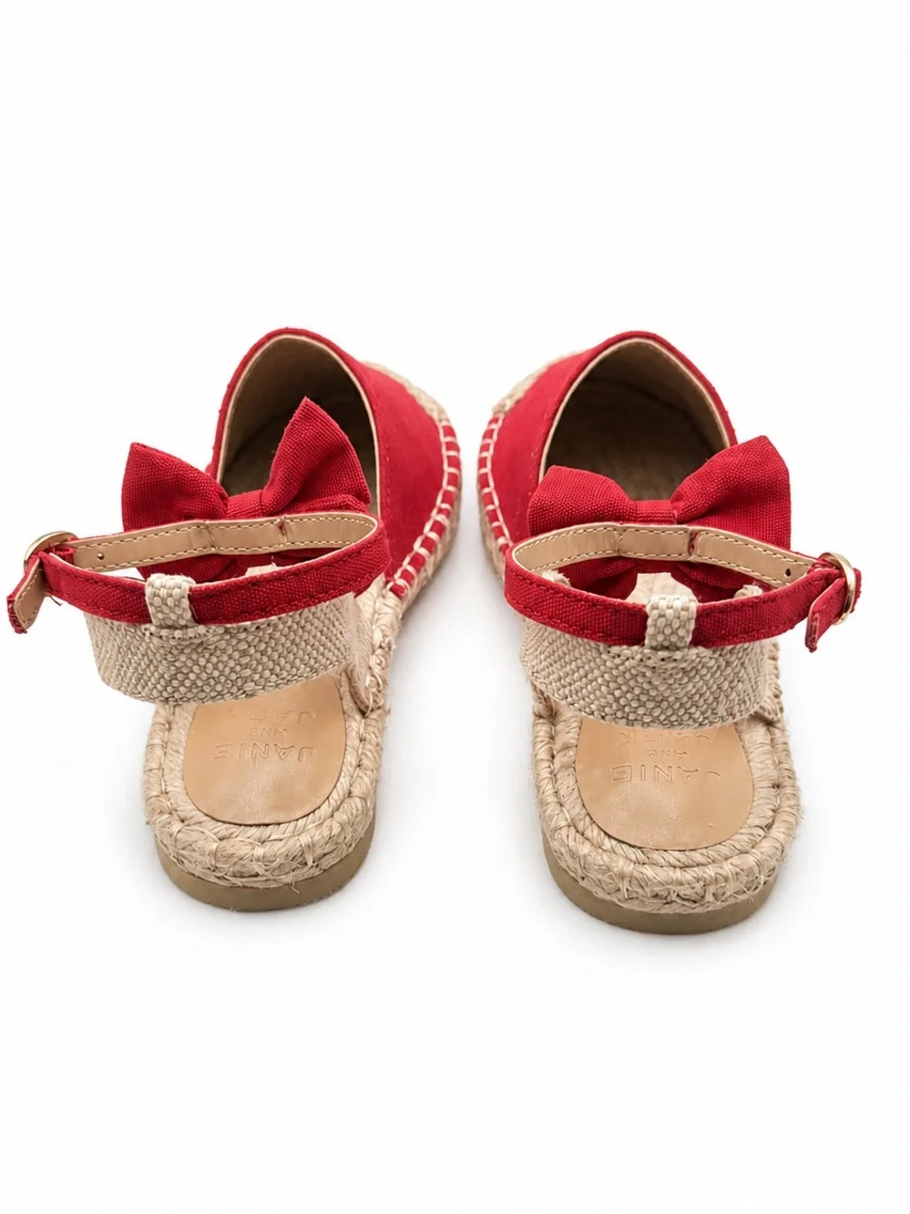 Janie and Jack Girls Bow Espadrille Sandals Red Size 1 Kids Ankle Strap Shoes